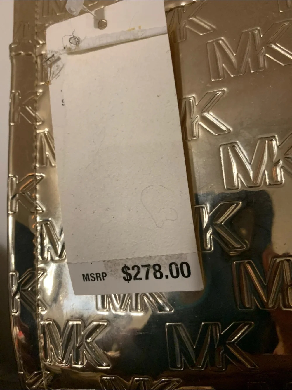 Michael Kors Metallic Gold MK-Embossed Satchel